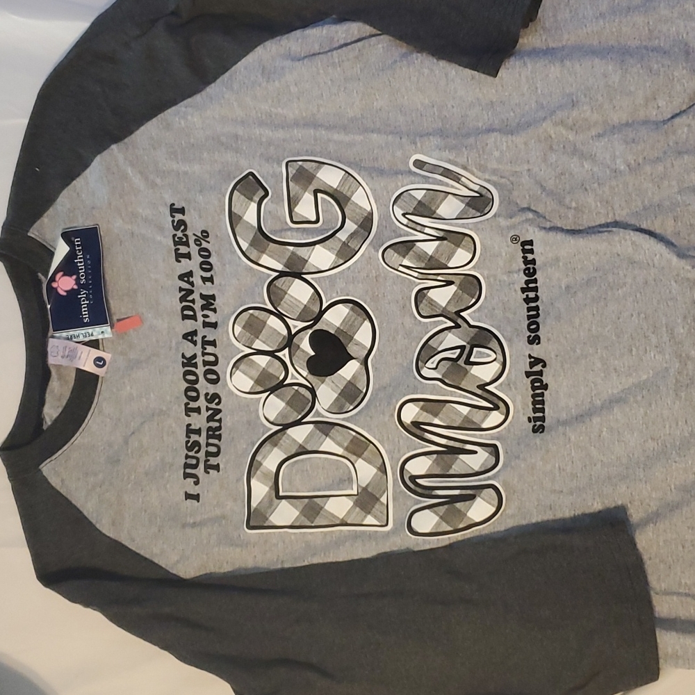 Simply southern baseball style dog mom tee